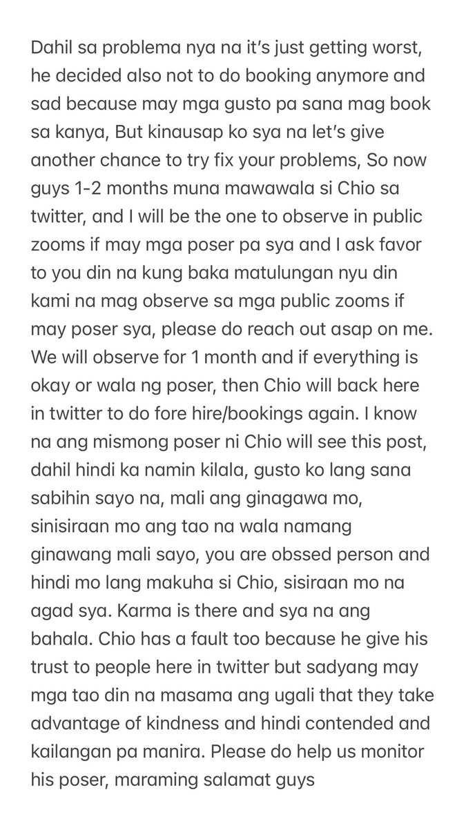 HotMarcoLopez's tweet photo. Statement and information from @chio_chin and me for everyone of you here guys, thank you🙂 https://t.co/e8Tf14Q6rq