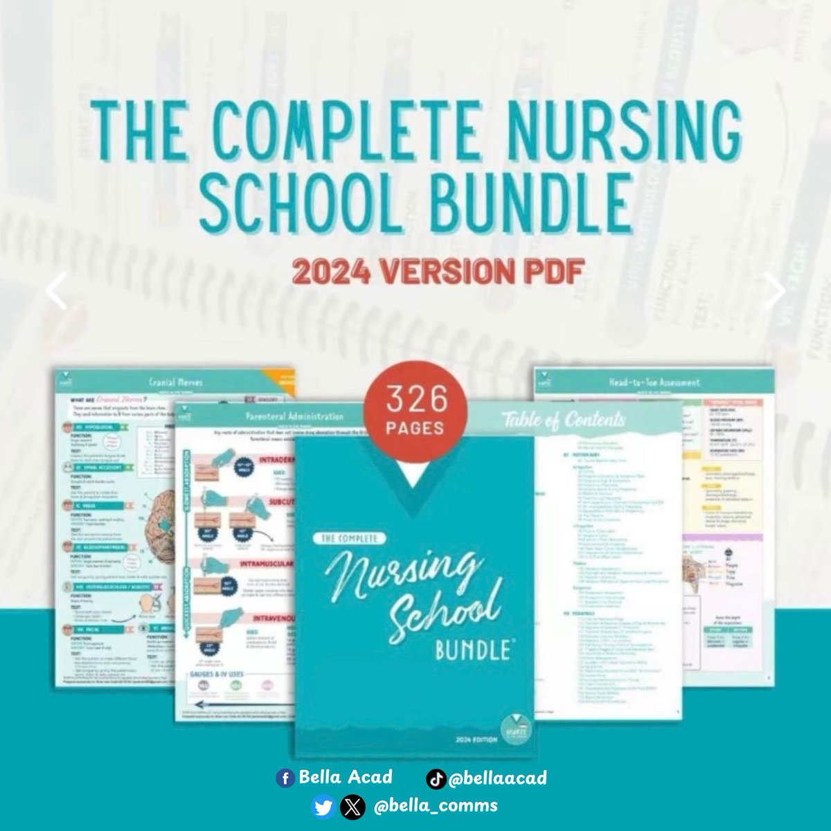 bellaacadcomms's tweet image. Nursing School Bundle

𝐋𝐈𝐌𝐈𝐓𝐄𝐃 𝐓𝐈𝐌𝐄 𝐎𝐅𝐅𝐄𝐑 𝐒𝐀𝐋𝐄
𝐆𝐞𝐭 𝐭𝐡𝐢𝐬 𝐟𝐨𝐫 𝐨𝐧𝐥𝐲 𝟒𝟗 𝐩𝐞𝐬𝐨𝐬! 

(With freebies of other nursing learning materials)
Dm me now! #nursingnotes #nursing