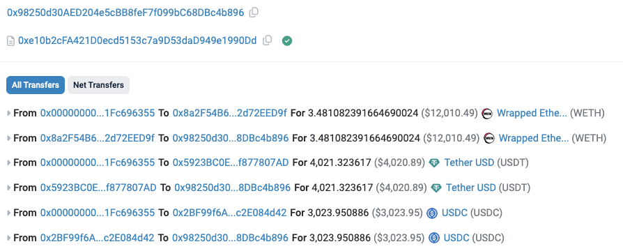 SlowMist_Team's tweet photo. 🚨SlowMist Security Alert🚨

We have detected that 0x0000000000e715268e0fe41ced1dd101fc696355 has lost $19k due to the lack of access control in the uniswapV3SwapCallback function of his MEV bot contract: 0xdd7c2987686b21f656f036458c874d154a923685.

https://t.co/axUpOZlMtr

As always, stay vigilant!