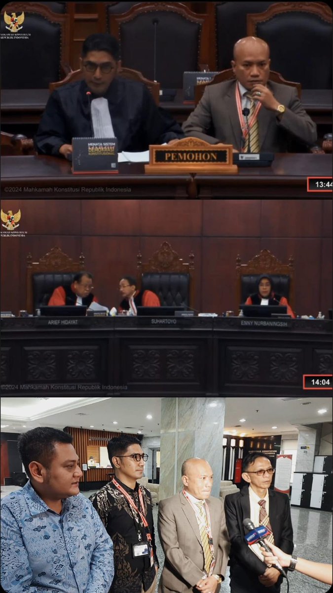 Sidang pendahuluan di MK hari ini selesai. Memperjuangkan Hak Demokrasi Warga Jakarta khususnya agar Walikota/Bupati dipilih langsung oleh Rakyat, jadi tidak ditunjuk langsung oleh Gubernur Jakarta.

Cc @Taufiq_PD_DKI <a href="/MTaufiq_NTB/">#D</a>