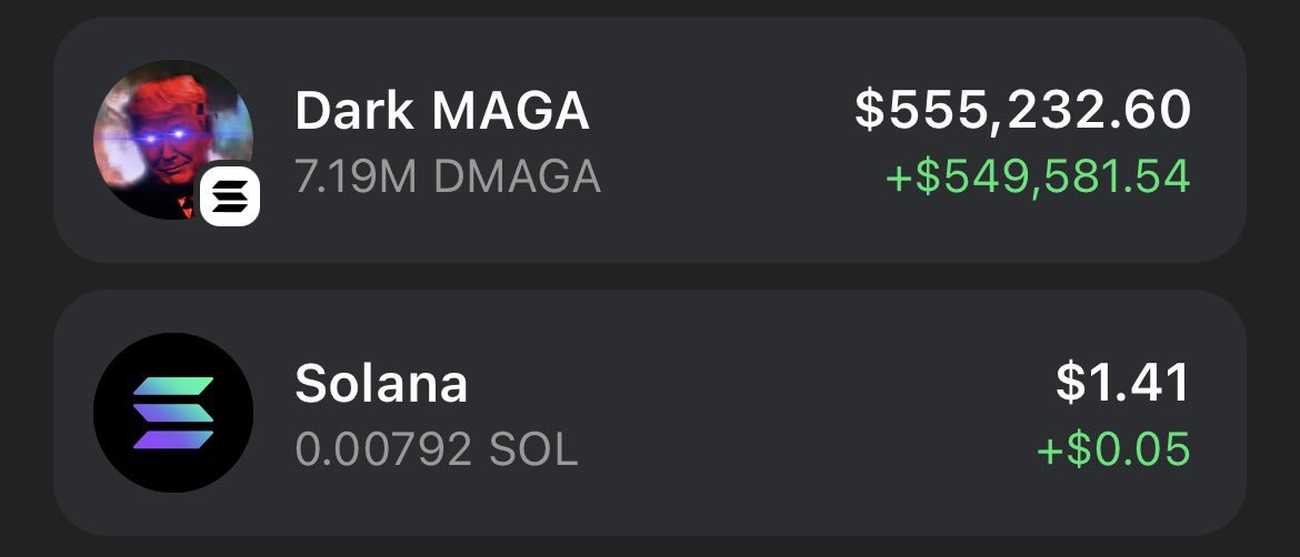 saracrypto_eth's tweet photo. HAPPIEST DAY OF MY LIFE WAS DAY BEFORE YESTERDAY

MY ACCOUNT HAD 10 SOL YESTERDAY

I APED IN WITH ALL OF IT INTO $DMAGA

RAN IT UP TO $500k+ THEN CONVERTED TO USDC

I JUST CREATED AN ALPHA GROUP - Link in bio.

TO NOT GET KICKED OUT JUST RT THIS AND COMMENT USERNAME https://t.co/y2RQTX6pFU