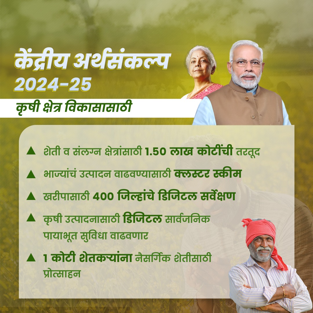 BJP4Maharashtra's tweet photo. केंद्रीय अर्थसंकल्प 2024-25  

#BudgetForViksitBharat https://t.co/91Fnextndb
