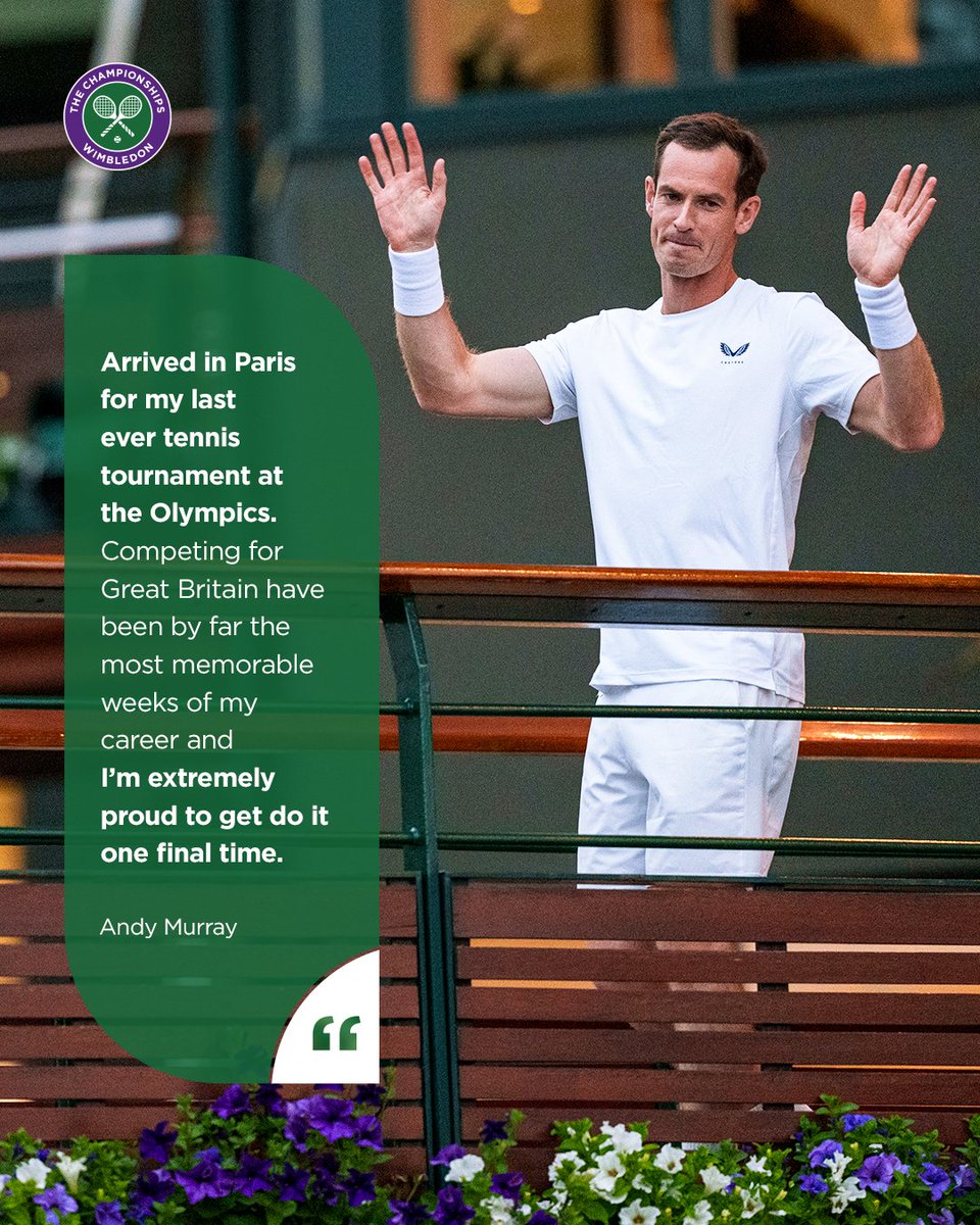 Wimbledon's tweet photo. All the best, @andy_murray 💚💜 https://t.co/ICzzp44OO2