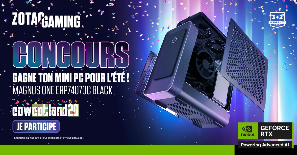Tes potes sont partis en vacances sans toi ?
T'inquiète avec <a href="/ZOTACFrance/">ZOTAC France</a> et <a href="/NVIDIAGeForceFR/">NVIDIA GeForce FR</a> on est là pour toi en te faisant gagner un ZOTAC MAGNUS ONE ! ❤️
👉🏻Like <a href="/ZOTACFrance/">ZOTAC France</a>, @Cowcotland et @NvidiaGeForceFR
👉🏻 Commente #UnPcPourlete

TAS le 31 Août 2024
