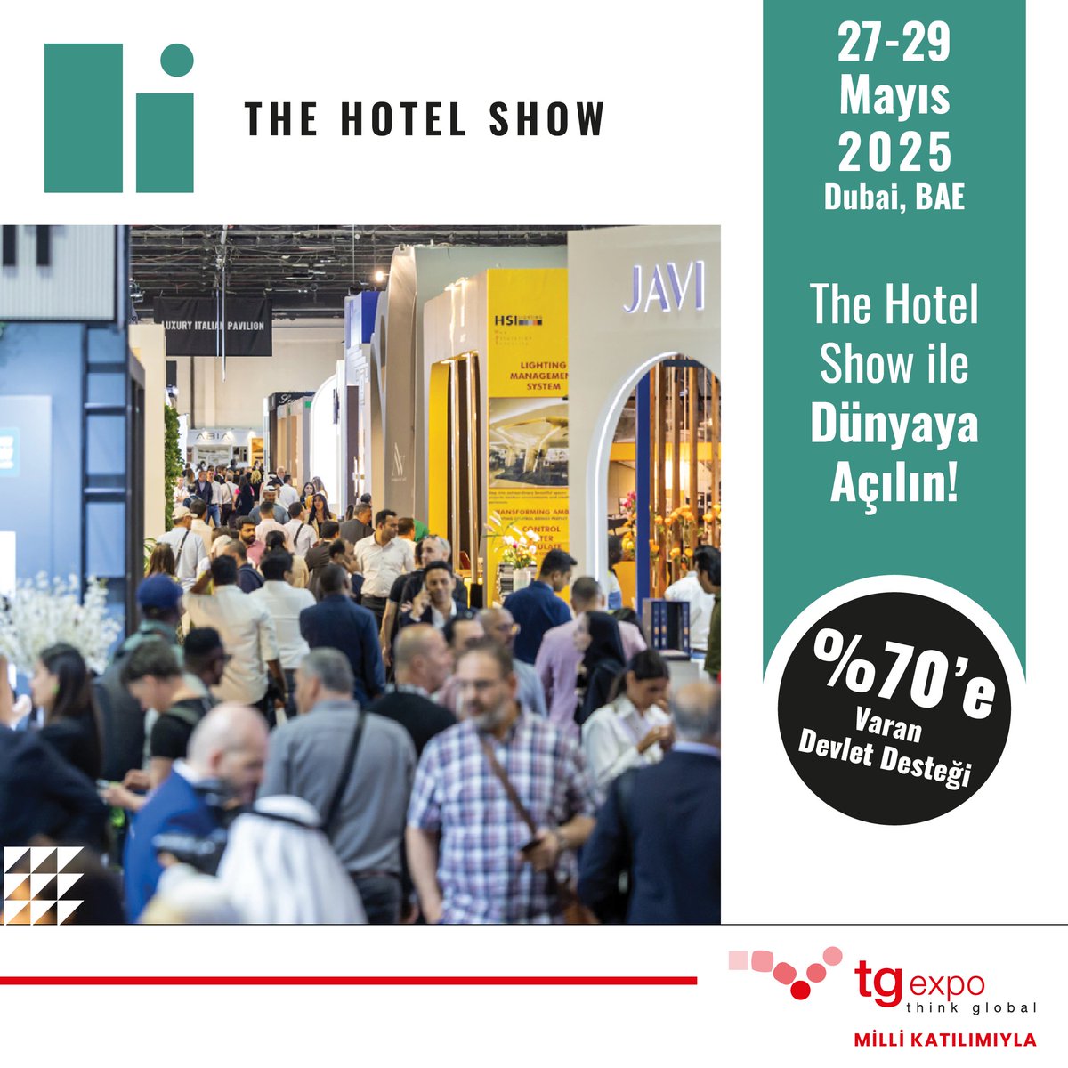Konaklama ve gıda endüstrilerinin buluşma noktası The Hotel Show Dubai, bu yıl 107 ülkeden 30.000+ ziyaretçiyi ağırlıyor!   

📅 27-29 Mayıs 2024 
 📍  Dubai World Trade Center, Dubai, BAE  

tgexpo.com/en/be-an-exhib…

 #tgexpo #thehotelshowdubai #HORECA
