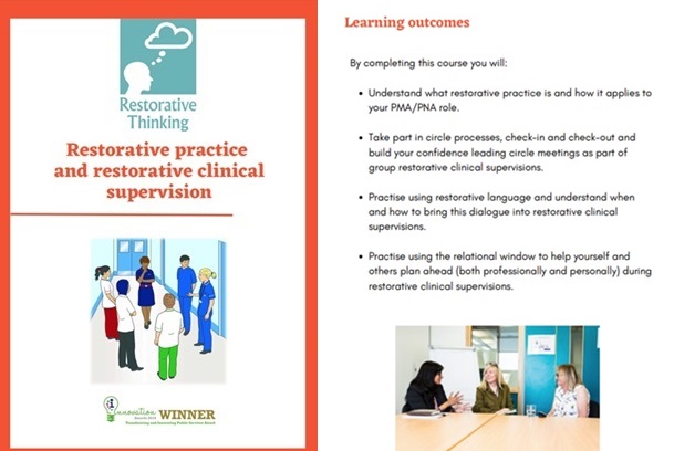 📢New course for PNAs and PMAs delivering restorative clinical supervisions.  
📚 Four virtual 1-hour sessions, 10-11am: 13th &amp; 27th August, 3rd and 10th September.
 👩🏽‍🔬 Maximum six participants, with Lesley and Christine from Restorative Thinking:  restorativethinking.co.uk/about-us/
🌱