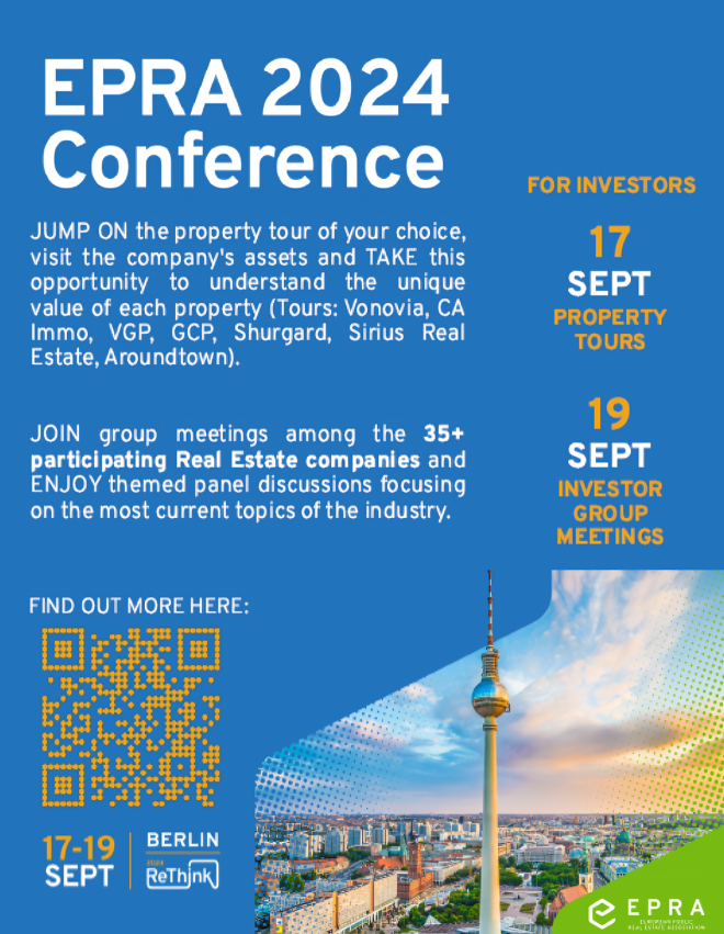 We are proud to partner with <a href="/EPRA_realestate/">EPRA</a> for their annual conference this September!

Join us as Europe’s top leaders in the real estate industry come together to network, discuss innovative solutions, and identify new opportunities.

Learn more below.

#EPRA