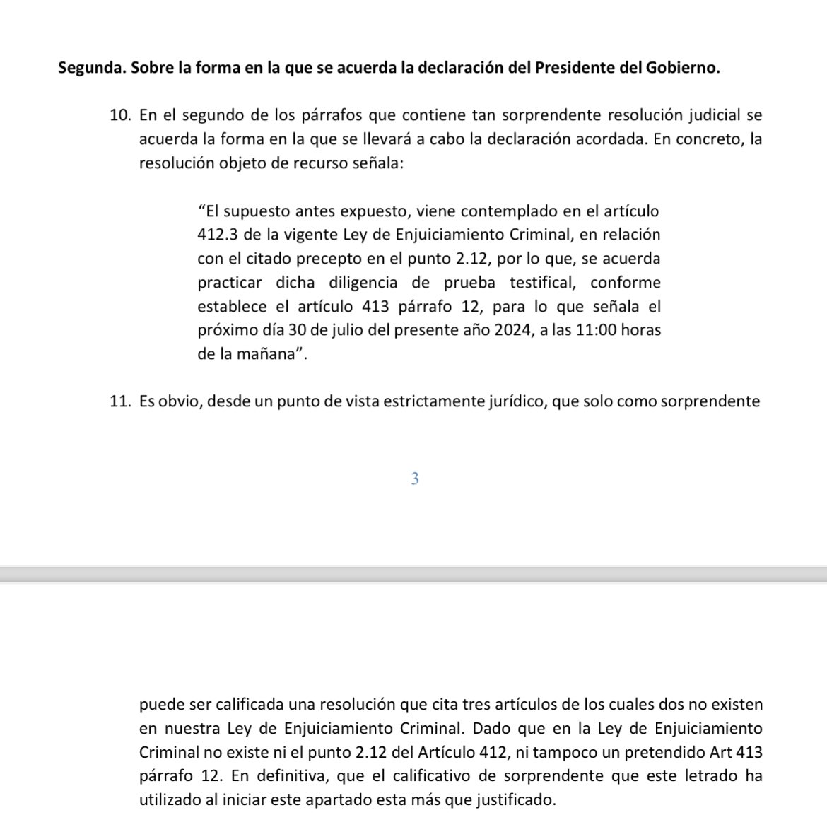 AntonioMaestre's tweet photo. Ojo‼️

El Juez Peinado ha citado dos artículos que no existen en la Ley de Enjuiciamiento Criminal para justificar la declaración como testigo de Pedro Sánchez.  

Esto es parte del recurso de la defensa de Begoña Gómez. https://t.co/qhHJ7VbC46