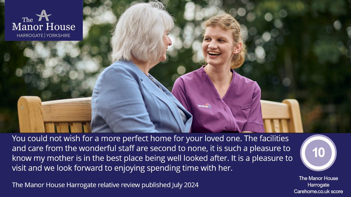At The Manor House Harrogate after receiving the below beautiful review, we are now a perfect score of 10! We are so proud to reach this and all the team at Harrogate have worked incredibly hard to get here! Thank you everyone for your continued support 💙 <a href="/AnchorLaterLife/">Anchor</a>
