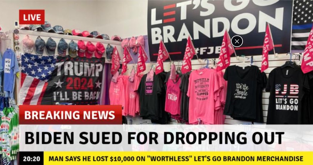 Good morning and Happy Tuesday to everyone who JUST realized that MAGA has wasted a TON of time, money, and energy on all of their Let's Go Brandon tee shirts, flags, lawn signs and other dumb anti-Biden merchandise for the 2024 election.

Sure it’s petty, but it’s hilarious.😂
