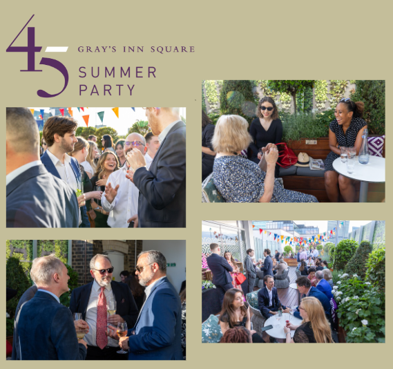 4-5 Gray’s Inn Square would like to thank all those who attended our annual summer party last Thursday.

It was a great turn out. We deeply value our working relationships with all our clients.