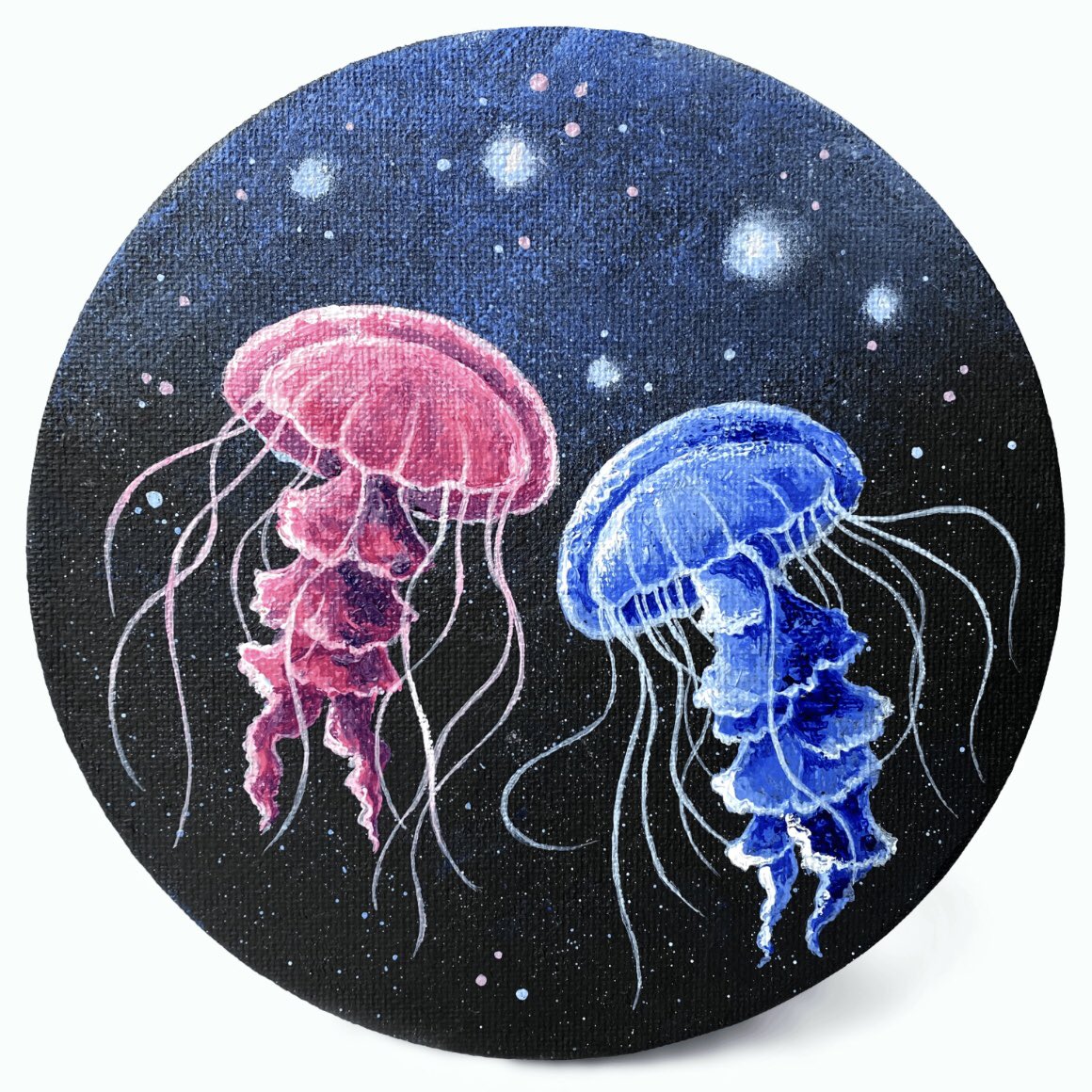 Gm friends!
Happy #TEZOSTUESDAY! 😃

«Jellyfish»
1/1
250 xtz 

I will send the physical original art on canvas to the owner of the NFT art if desired. 😊

🔸Description of art in ALT🔸

🔽 Link 🔽