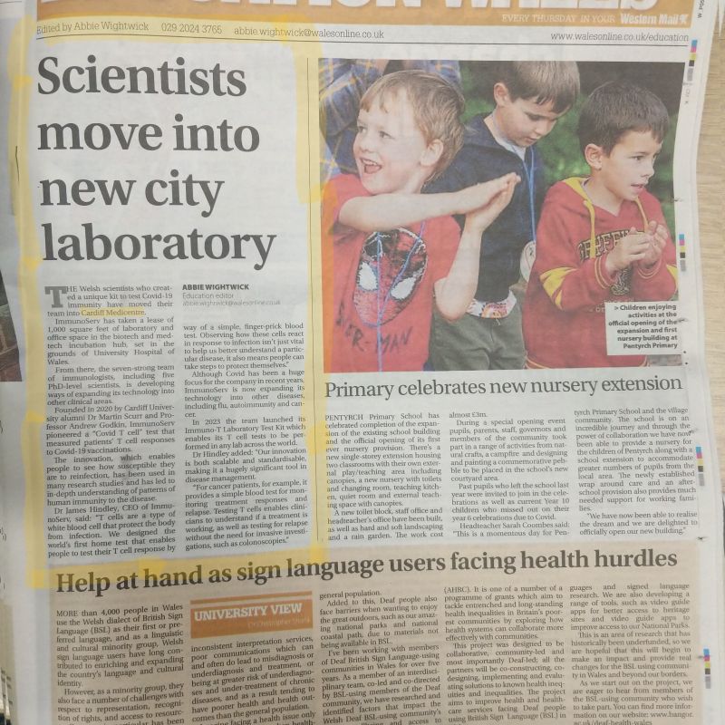 Did you see Medicentre mentioned in yesterday's Western Mail? 🗞
Welsoch chi Medicentre yn cael ei grybwyll yn y Western Mail yn ddiweddar? 🗞️