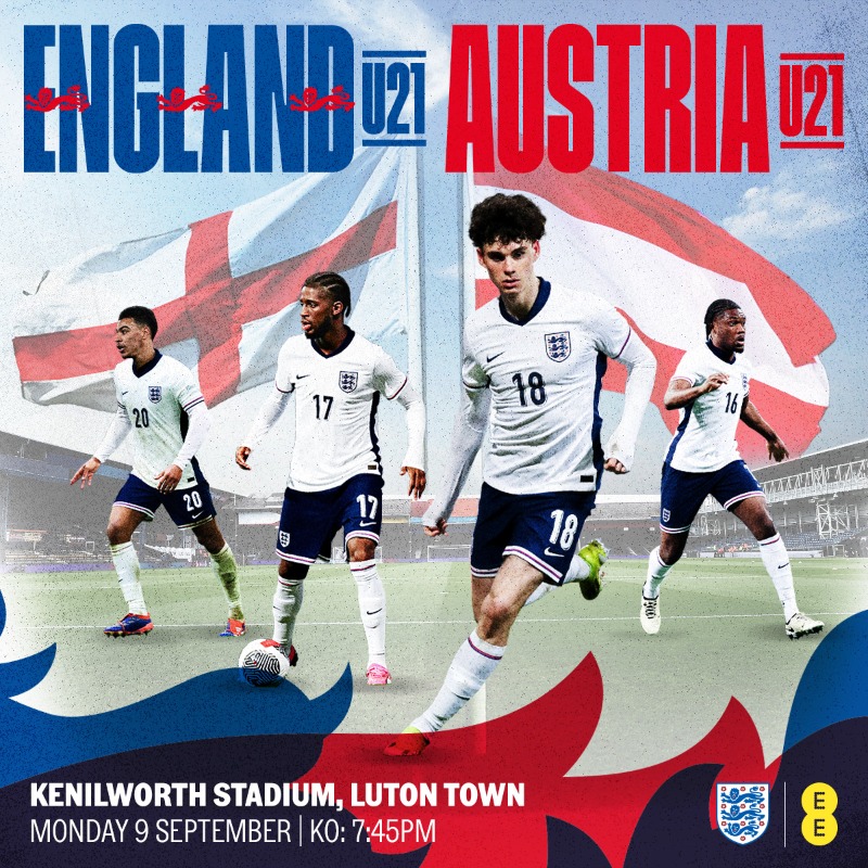LutonTown's tweet photo. The #YoungLions are coming to Kenilworth Road in September! 🏴󠁧󠁢󠁥󠁮󠁧󠁿
