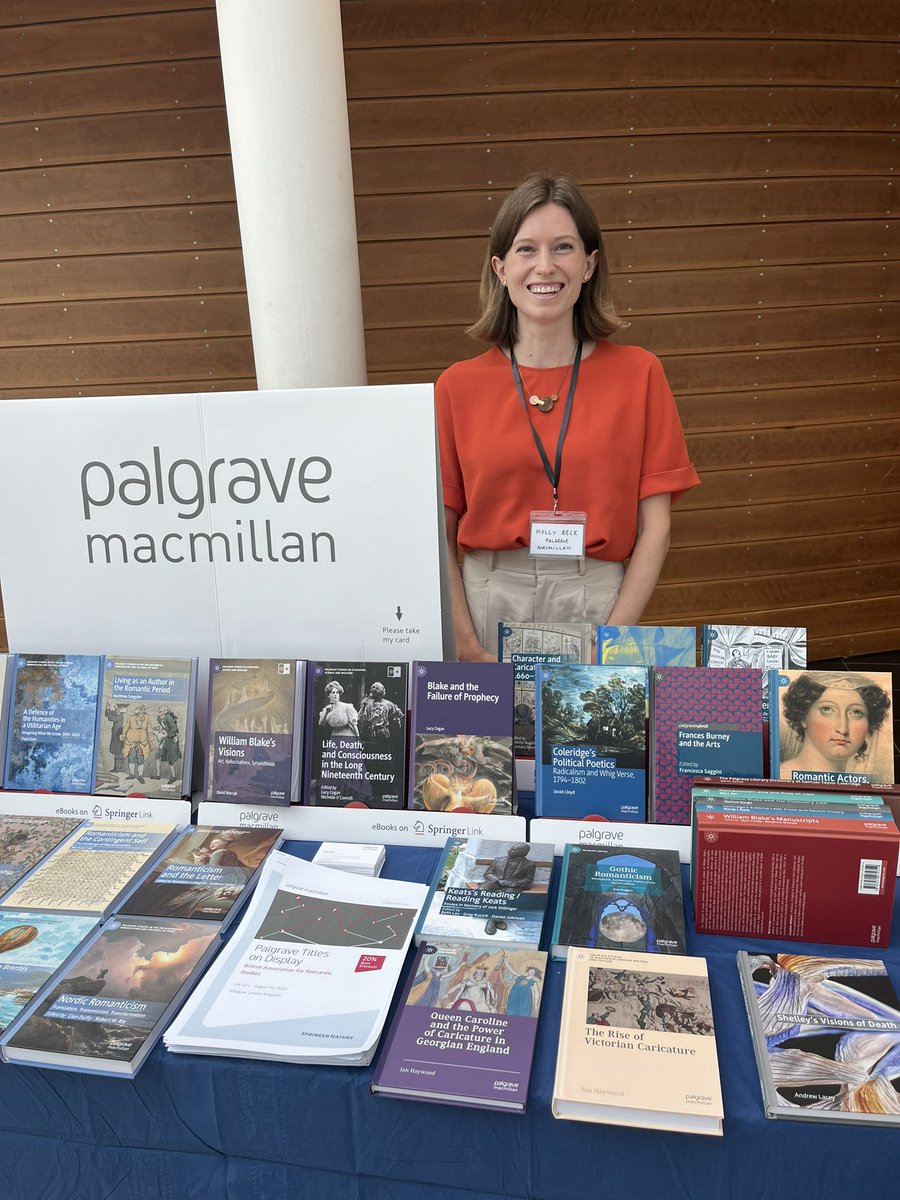 Delighted to be in Glasgow for #BARS2024. Come take a look at our latest titles in Romanticism and chat with editor Molly Beck (both pictured!). <a href="/BARS_official/">British Association for Romantic Studies</a>