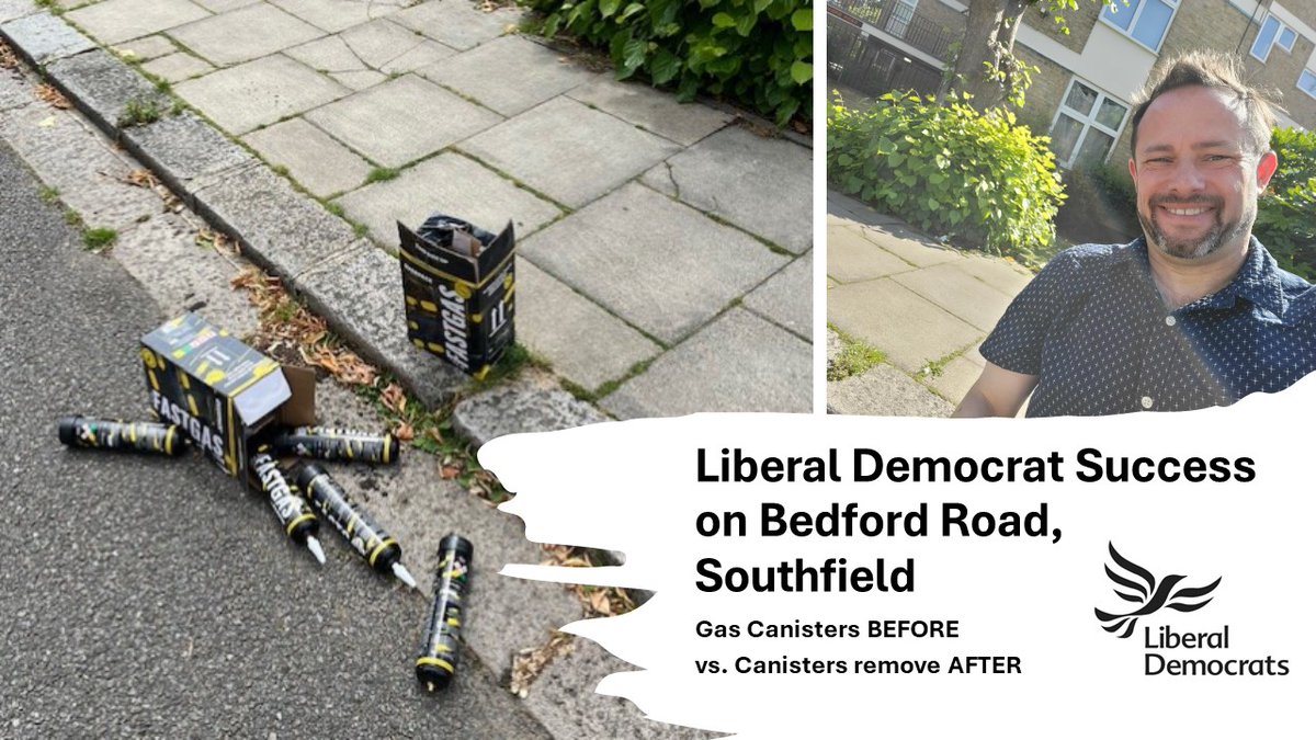 CllrGaryMalcolm's tweet image. After a report from a resident yesterday morning the @EalingLD team in #southfield got these gas canisters removed within only a couple of hours!

The Liberal Democrats fighting to keep our streets clean and safe again.

#fastaction #libdemaction