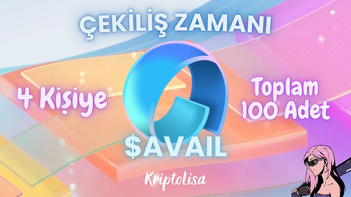 🚨ÇEKİLİŞ

Bugün günlerden $AVAIL #avail

Alamayanları unutmadım daha tokenlar gelmeden bir çekiliş başlatalım

✅ Takip et <a href="/KriptoLisa/">KriptoLisa</a> &amp; <a href="/kriptoekenos/">ekenos 💸</a> &amp; <a href="/KriptoAlice/">Alice</a> 
✅ LIKE + RT
✅3 arkadaşını etiketle

⏰72H