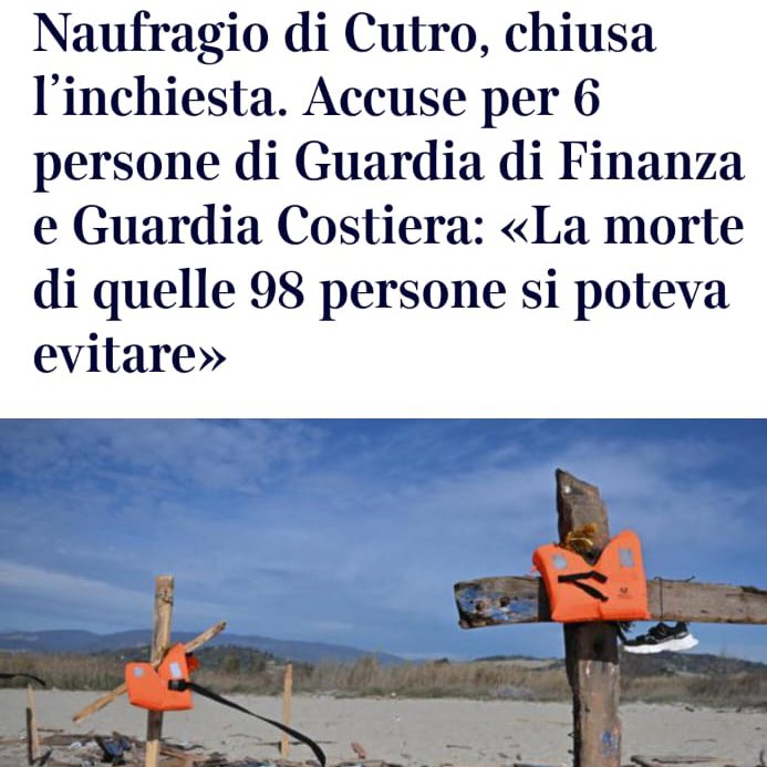 Quante morti si potevano evitare se la classe dirigente avesse scelto di #restareumana? Ci dovrebbe ora essere una inchiesta sui responsabili indiretti se fossimo un paese serio e modificare immediatamente le norme #Refugees #23luglio