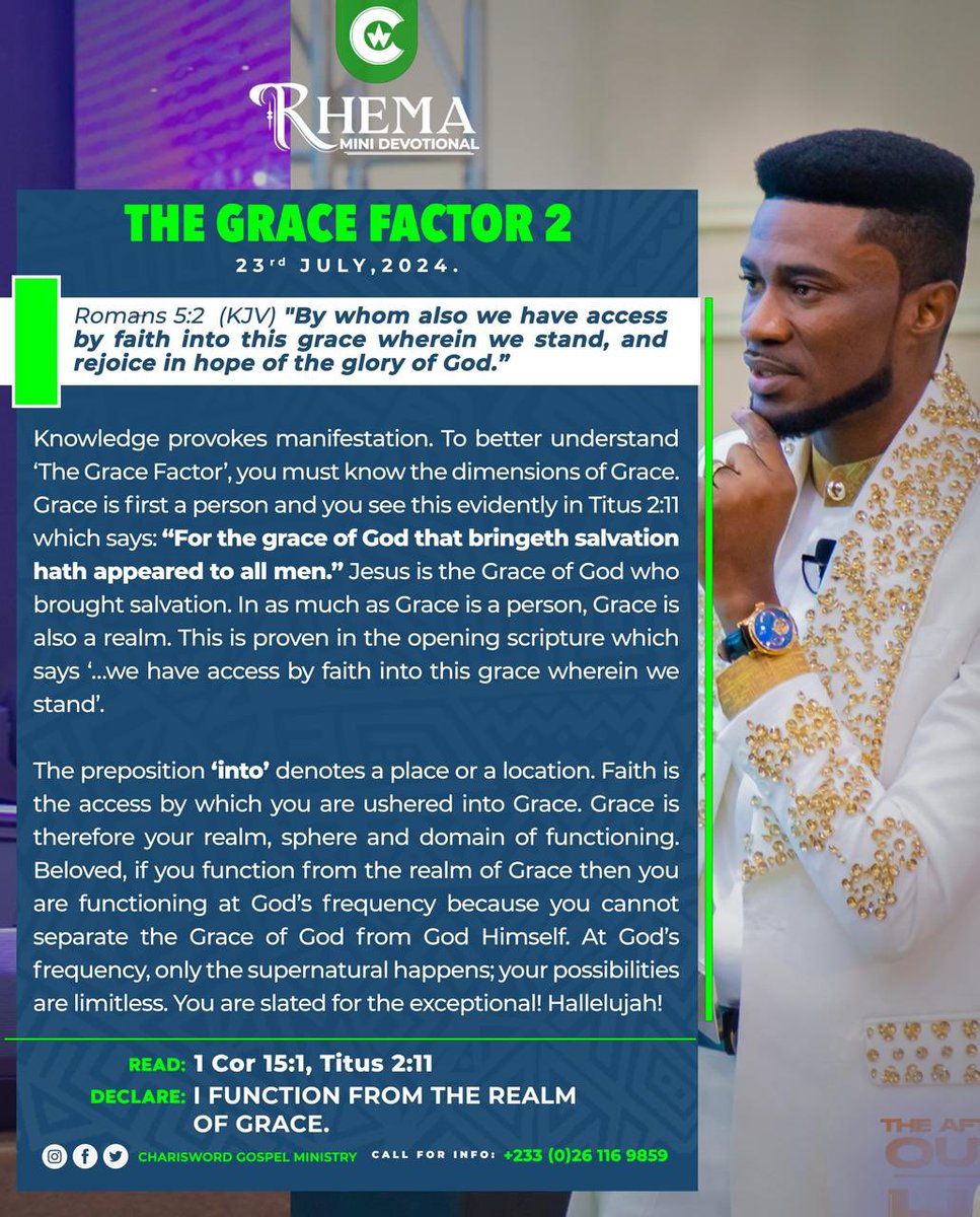 ChariswordM's tweet photo. The Grace Factor 

| Rhema Mini Devotional | https://t.co/in5Wne14mS