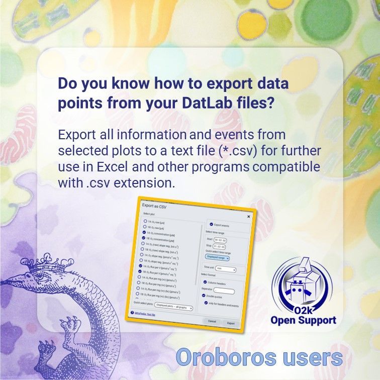OroborosI's tweet image. Learn how to export data points from your DatLab file to a CSV file:
buff.ly/4fg7w4u
#O2kOpenSupport #HighResolutionRespirometry #DataAnalysis