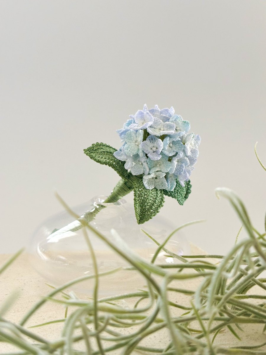 #レース編み
#レース編みアクセサリー
#紫陽花
#紫陽花コサージュ