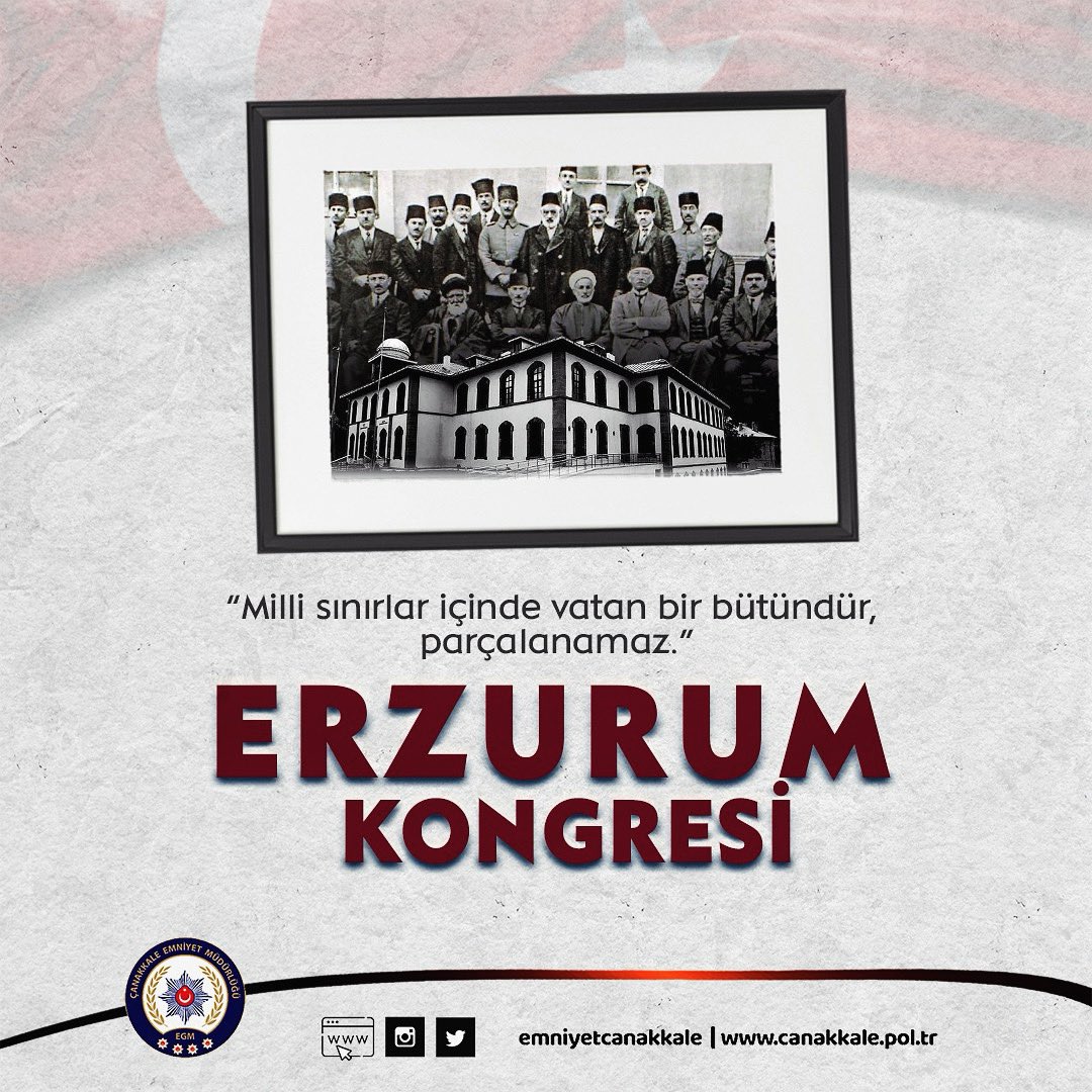 🇹🇷

“Milli sınırlar içinde vatan bir bütündür, parçalanamaz”

Gazi Mustafa Kemal Atatürk ve tüm milli mücadele kahramanlarımızı saygı, rahmet ve minnetle anıyoruz. 

#ErzurumKongresi105Yaşında