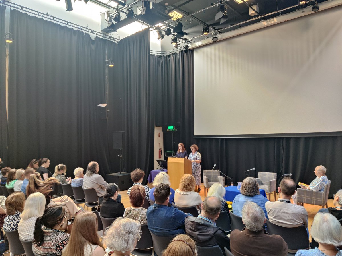 The_JHS's tweet image. Drs Elaine Farrell &amp;amp; Leanne McCormick aka #BadBridget serving up an incredibly (and long-invisiblised) slice of Irish History to a full house... 

Great start to #DAYTWO of #JHISS24...