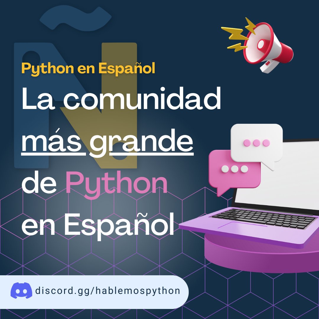 ¡Hola, hola! Ya era hora de vernos por estos lados. Sigue nuestra cuenta para enterarte de todas las actividades de nuestra iniciativa. 🎉🐍 #hablemospython #python