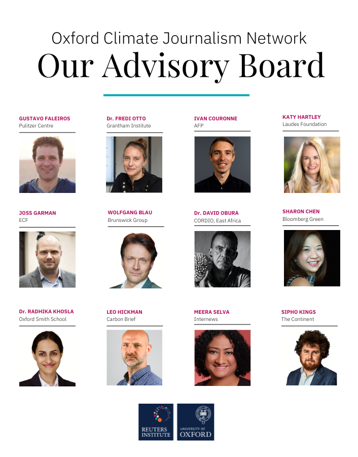 Reuters Institute (@risj_oxford) on Twitter photo We are thrilled to announce the Oxford Climate Journalism Network’s Advisory Board
🇮🇳Radhika Khosla
🇬🇧<a href="/jossgarman/">Joss Garman</a>
🇩🇪<a href="/wblau/">Wolfgang Blau</a>
🇿🇦<a href="/SiphoKings/">Sipho Kings</a>
🇸🇬<a href="/sharonchenhm/">Sharon Chen</a>
🇬🇧<a href="/LeoHickman/">Leo Hickman</a>
🇰🇪<a href="/dobura/">David Obura</a>
🇬🇧<a href="/MeeraSelva1/">Meera Selva</a>
🇫🇷<a href="/ivancouronne/">Ivan Couronne</a>
🇬🇧Katy Hartley
🇧🇷<a href="/gufalei/">Gustavo Faleiros</a>
🇬🇧<a href="/FrediOtto/">Dr Friederike Otto</a> reutersinstitute.politics.ox.ac.uk/ocjn-advisory-… We are thrilled to announce the Oxford Climate Journalism Network’s Advisory Board
🇮🇳Radhika Khosla
🇬🇧<a href="/jossgarman/">Joss Garman</a>
🇩🇪<a href="/wblau/">Wolfgang Blau</a>
🇿🇦<a href="/SiphoKings/">Sipho Kings</a>
🇸🇬<a href="/sharonchenhm/">Sharon Chen</a>
🇬🇧<a href="/LeoHickman/">Leo Hickman</a>
🇰🇪<a href="/dobura/">David Obura</a>
🇬🇧<a href="/MeeraSelva1/">Meera Selva</a>
🇫🇷<a href="/ivancouronne/">Ivan Couronne</a>
🇬🇧Katy Hartley
🇧🇷<a href="/gufalei/">Gustavo Faleiros</a>
🇬🇧<a href="/FrediOtto/">Dr Friederike Otto</a> reutersinstitute.politics.ox.ac.uk/ocjn-advisory-…