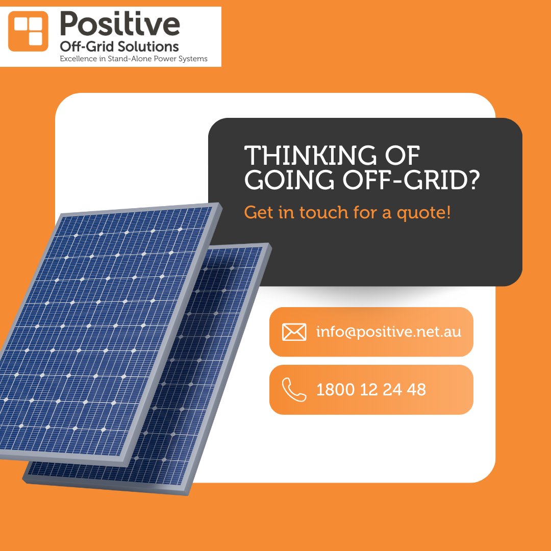 positiveoffgrid's tweet image. Thinking of going off-grid? Discover the multiple advantages with Positive Off-Grid Solutions!

Contact Positive Off-Grid Solutions for your obligation-free quote.
💡 Call 1800 12 24 48
💡 Email info@positive.net.au
💡 Visit hubs.ly/Q02HBtjy0

#offgridsolar #solarenergy