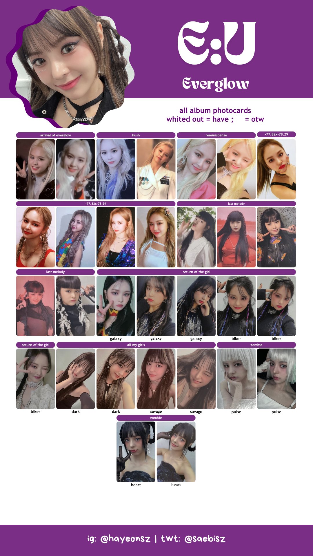 EVERGLOW Mwave トレカ シヒョン　2枚 gg templates ♡ on X: 