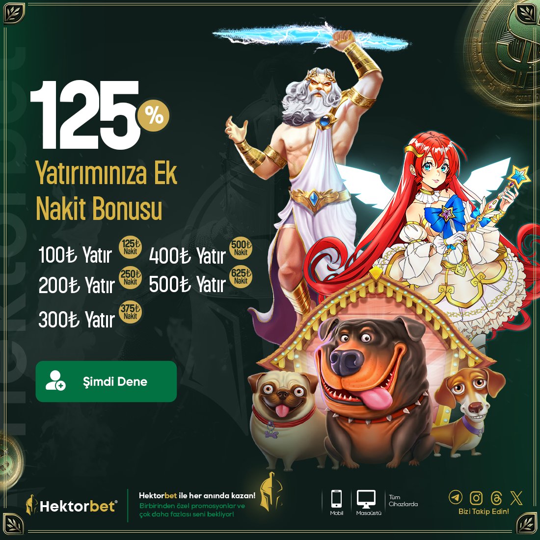⤵️ 100TL Yatırımınıza Ek 125TL Nakit Hediye, 
1000TL 'ye Kadar Çekim İmkanı!
⤵️ 300TL Yatırımınıza Ek 375TL Nakit Hediye, 
3000TL 'ye Kadar Çekim İmkanı!
⤵️ 500TL Yatırımınıza Ek 625TL Nakit Hediye, 
5000TL 'ye Kadar Çekim İmkanı!

✔️ GİRİŞ (cutt.ly/hektorgir)