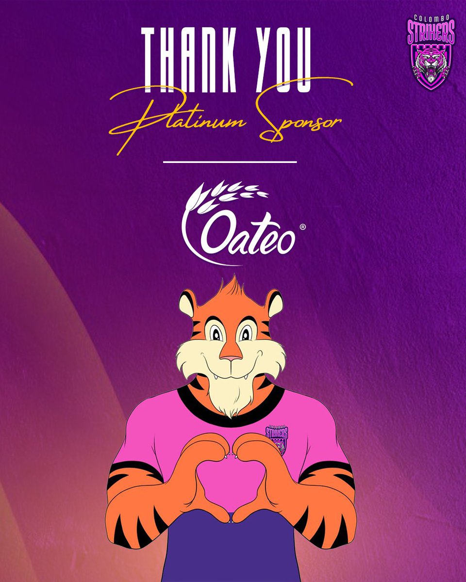 ColomboStrikers's tweet photo. Thank you #Oateo for fueling us with healthy eating! 💜

#ColomboStrikers #LPL #StrikeToConquer #TheBasnahiraBoys #HouseOfTigers #Lankapremierleague #LPL2024 https://t.co/YIXu9N5wVu