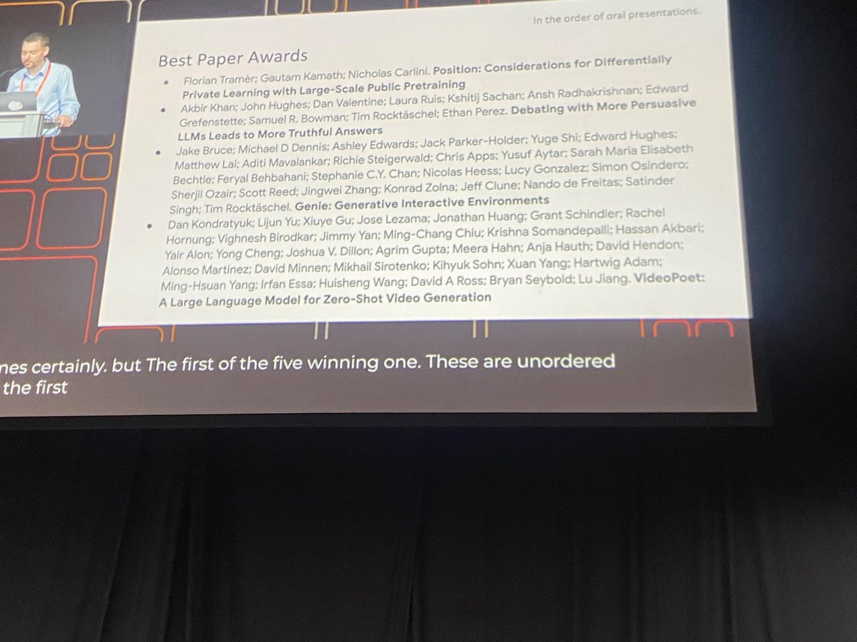 Massive congrats to @McHughes288 and the whole team on achieving a Best Paper Award #ICML2024 !