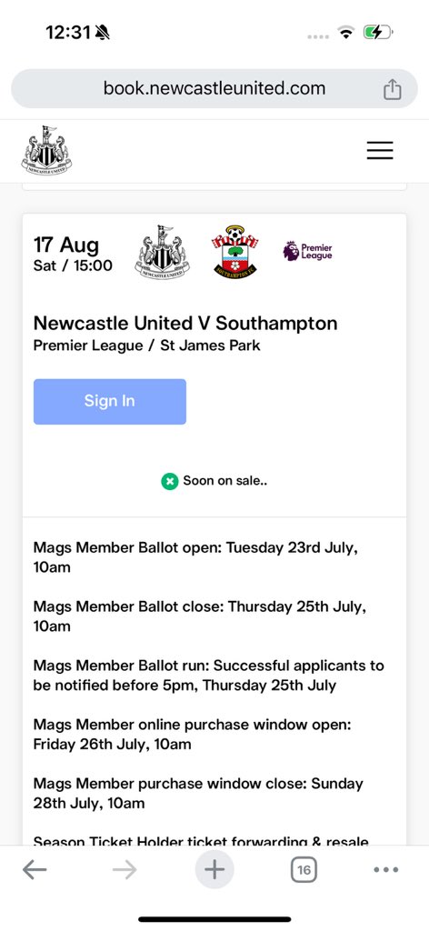 ohmatron99's tweet photo. @NUFCSpares Myself and mates are getting this message. Already have memberships and are logged in https://t.co/eX5NyREolN