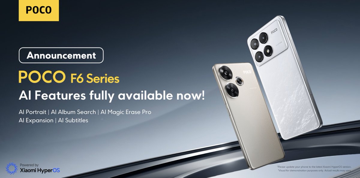 POCOGlobal's tweet image. 🟡AI features rollout starts on POCO F6 series now!  Go to your phone's gallery app and the control center to discover more. 🟡  Which AI feature do you like most? Tell us in the comment! #POCOF6Series