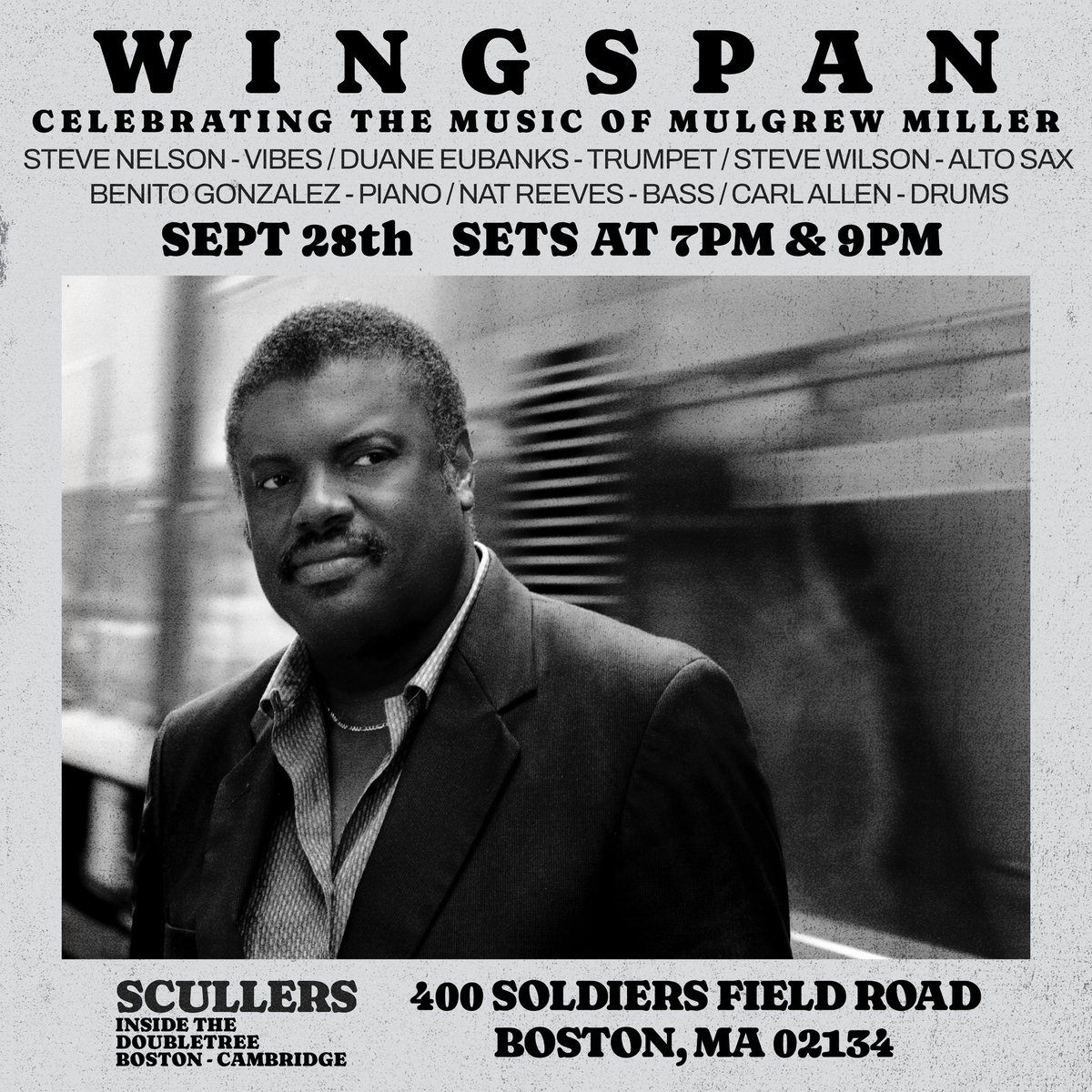 #BOSTON
Wingspan will be celebrating the music of the incredible Mulgrew Miller on stage at Scullers Saturday, September 28th/7pm &amp; 9pm sets!  One night only!! You don’t want to miss this show!!
See you there!!

Tickets: scullersjazz.com

#livejazz #livemusic 
#jazz