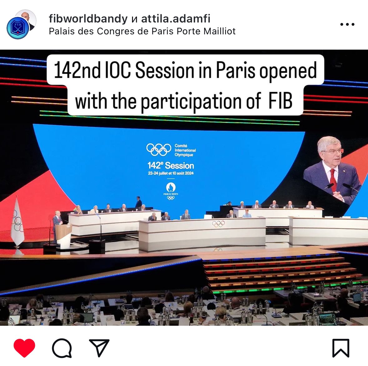142nd IOC Session in Paris opened with the participation of FIB <a href="/worldbandy/">worldbandy.com</a> <a href="/iocmedia/">IOC MEDIA</a>