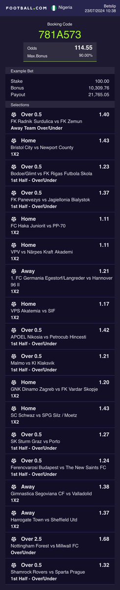 Hey check out the bet I just placed on Football.com!