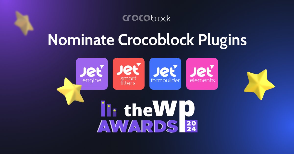 MRcrocoblock's tweet image. 🏆@thewpweekly Awards are just around the corner, and it&apos;s time to show some love to your favorite #WordPress tools! 🎉✨

Nominate the #JetPlugins you adore or any other WordPress tools that deserve recognition. 🙌
thewpweekly.com/awards/#nomina…