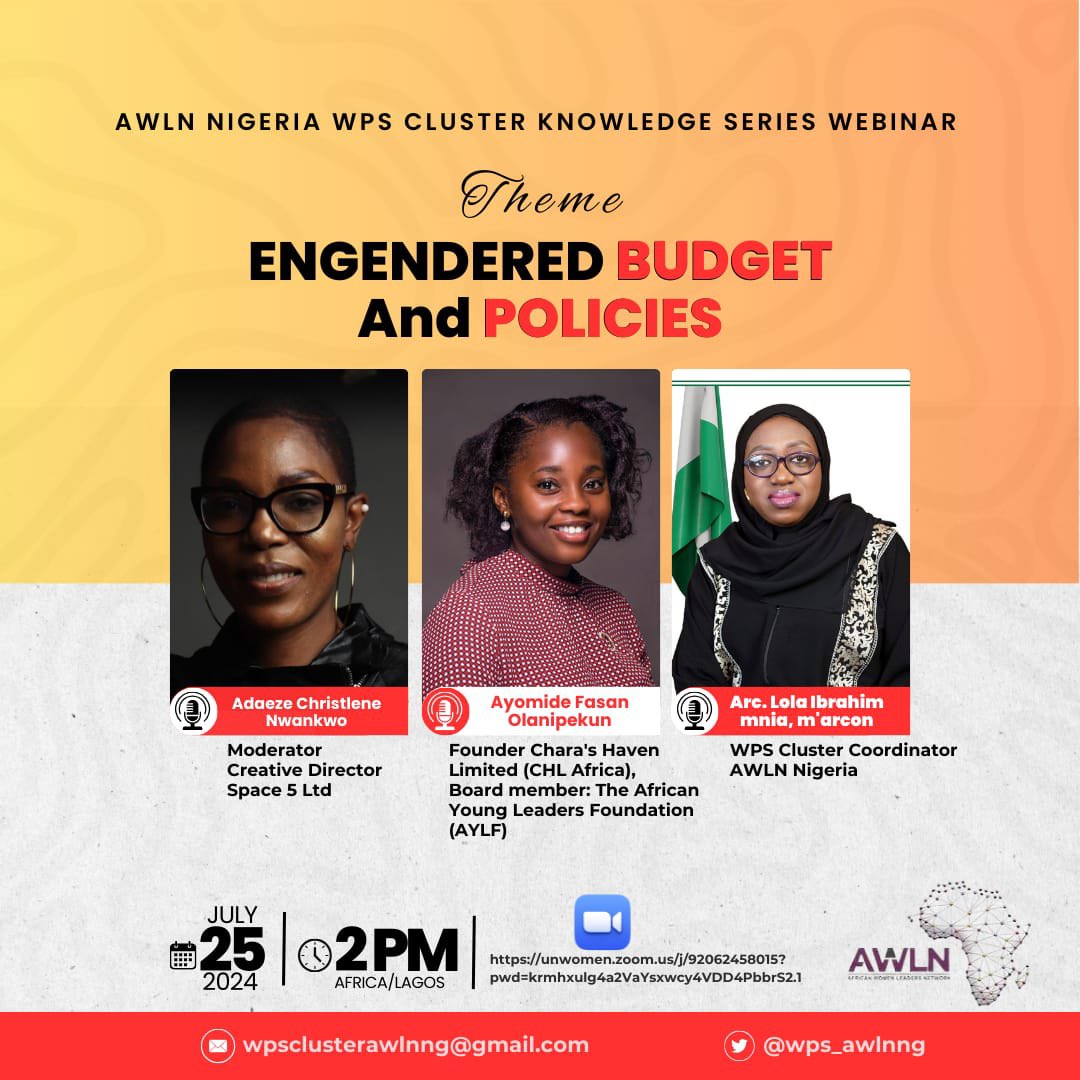 GenderChatShow's tweet photo. AWLN Nigeria is inviting you to a scheduled Zoom meeting.

Join Zoom Meeting
https://t.co/H5nLkAsdZ1

Meeting ID: 920 6245 8015
Passcode: w=6zhuq https://t.co/q8d1dMrVNF