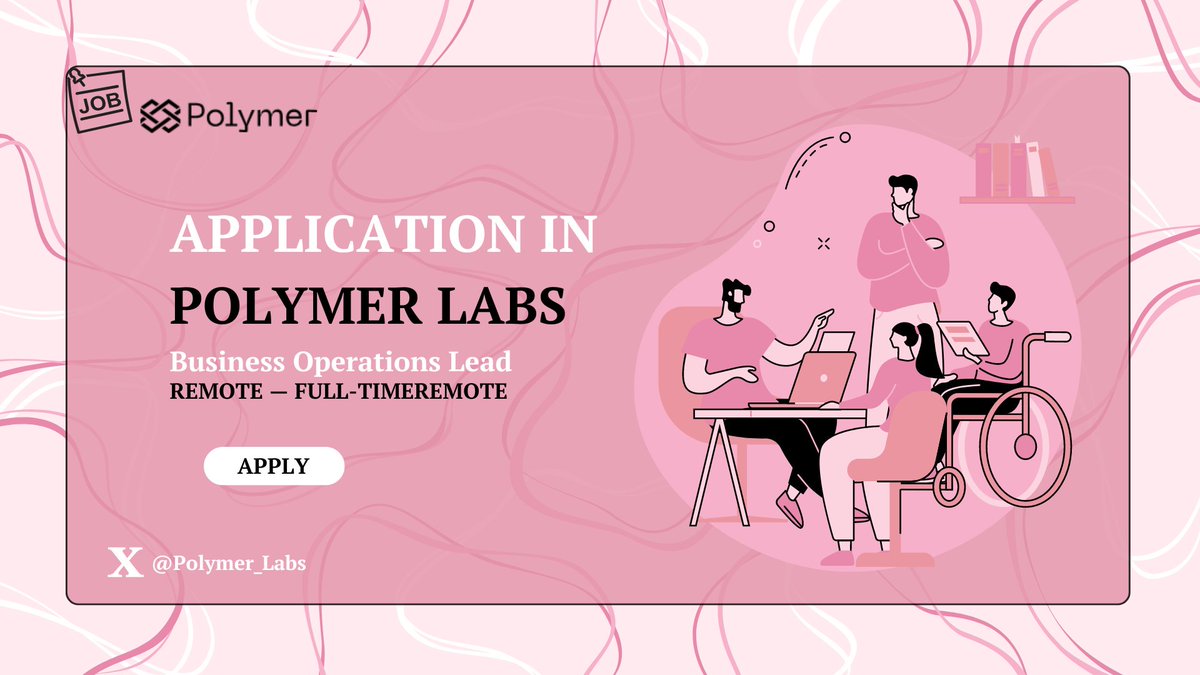 imbanytui's tweet photo. Do you want to become part of the @Polymer_Labs team?
Business Operations Lead
REMOTE — FULL-TIMESINGAPORE
Link:https://t.co/H9hUbOxFmA
#job #Blockchain #polymerlab https://t.co/8KiSxkVFEM