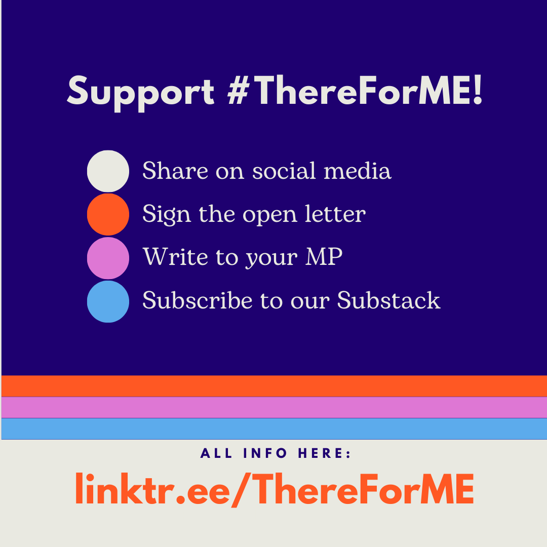 MEAssociation's tweet photo. We’re supporting #ThereForME: a new patient and carer led campaign calling for an NHS that’s there for ME & Long Covid.

☑️ Sign the open letter
☑️ Share the policy brief
☑️ Write to your MP

https://t.co/yP831EVzKt

#pwME #MECFS #MyalgicE #MyalgicEncephalomyelitis #LongCovid #pwLC