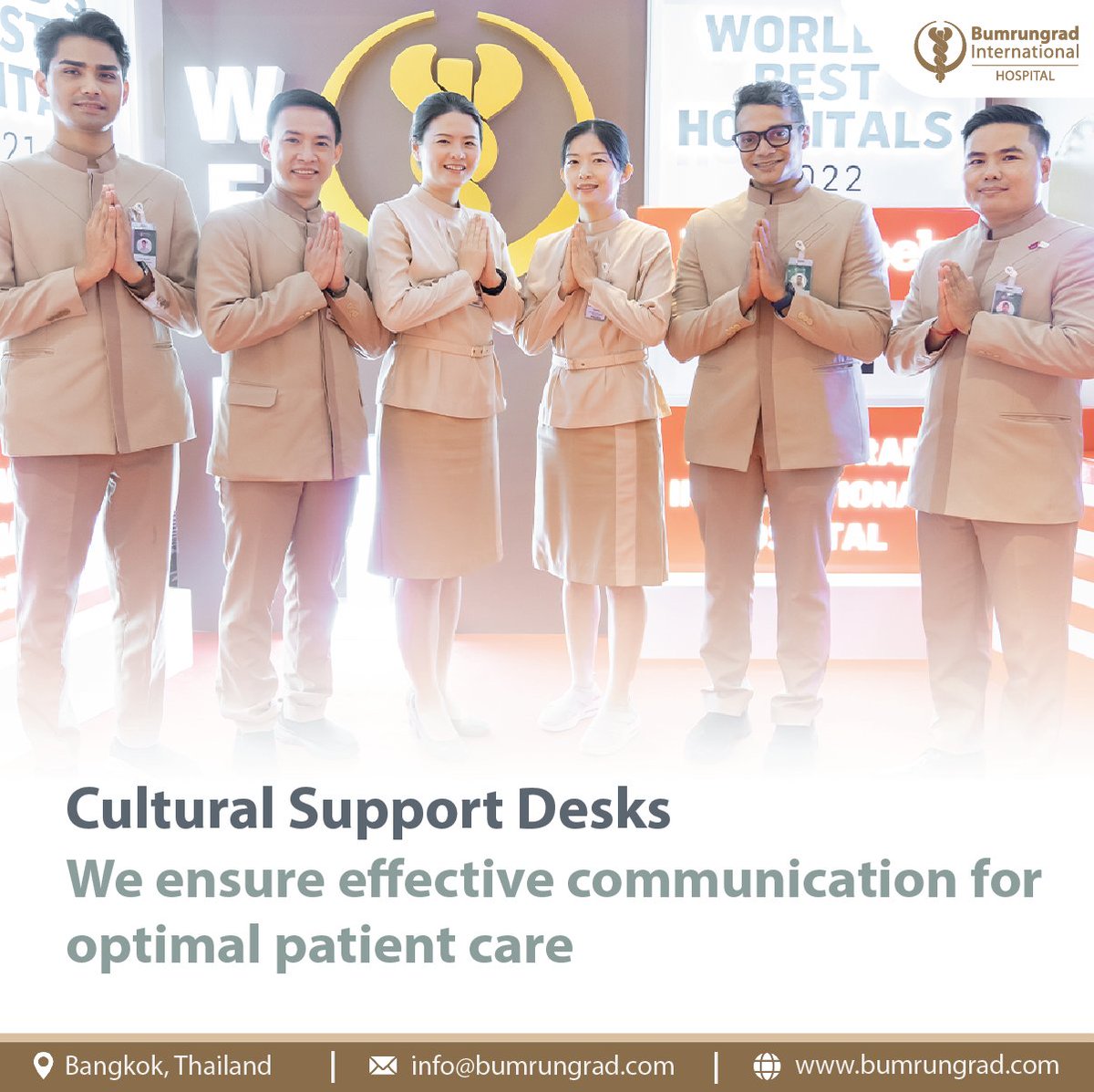 BumrungradH's tweet photo. Bumrungrad Hospital provides multilingual support and services like medical coordination and event organization. Amenities include a Muslim prayer room for diverse patient needs. 

#BumrungradInternationalHospital #BumrungradHospital #CulturalSupport #PatientService
