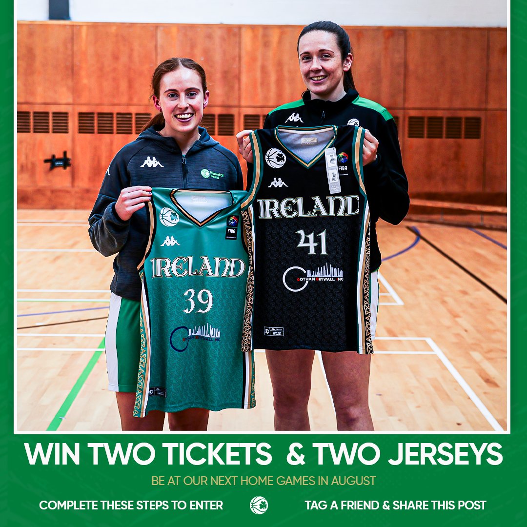 Be in with a chance to win a ticket to our next home game and a jersey for you and a friend! ☘️

Follow the instructions below and you could be wearing your new jersey, with a friend at the National Basketball Arena this August Bank Holiday weekend. 

#IrishBasketball