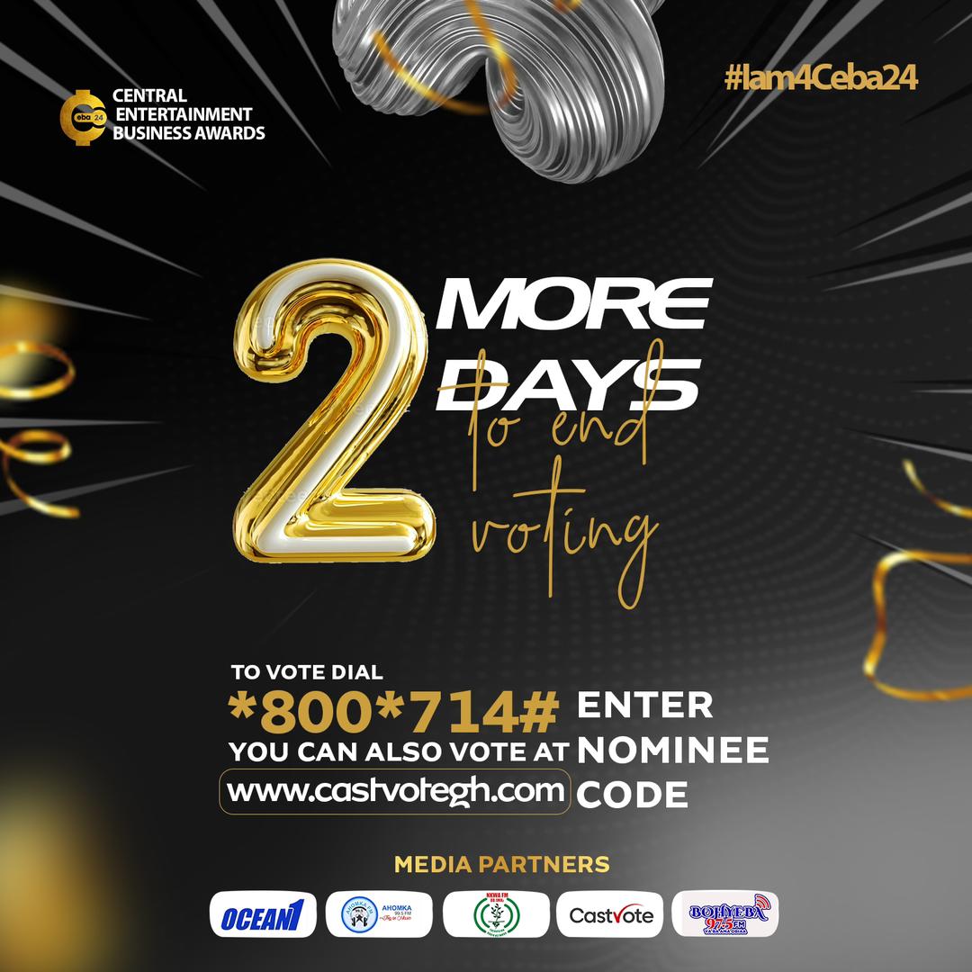 Nana_Browngh's tweet photo. *It’s CEBA Week🎖️*
Keep voting for you favorite Nominee to win🏅 .
2days more to end voting⏳.
*Voting ends on 25th July at 11:59pm.*
#iam4ceba24 #fyp #ceba24 #centralregion #eventsincentralregion https://t.co/UBaTHcDim1