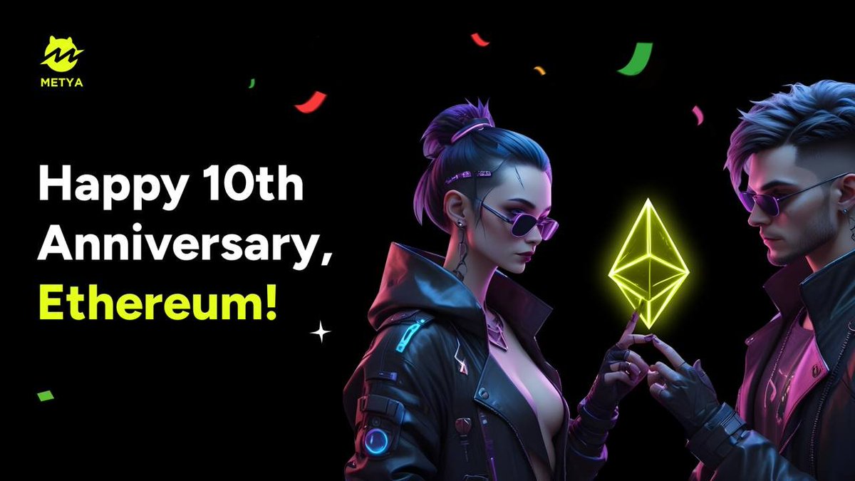 🎉 Ethereum's 10th Anniversary Celebration! 🎉

In this special moment, Metya is thrilled to be part of the crypto community. 🌐

✨ Dedicated to providing the best blockchain dating experience through innovation and technology. 💡

❤️ On our platform, you can not only experience
