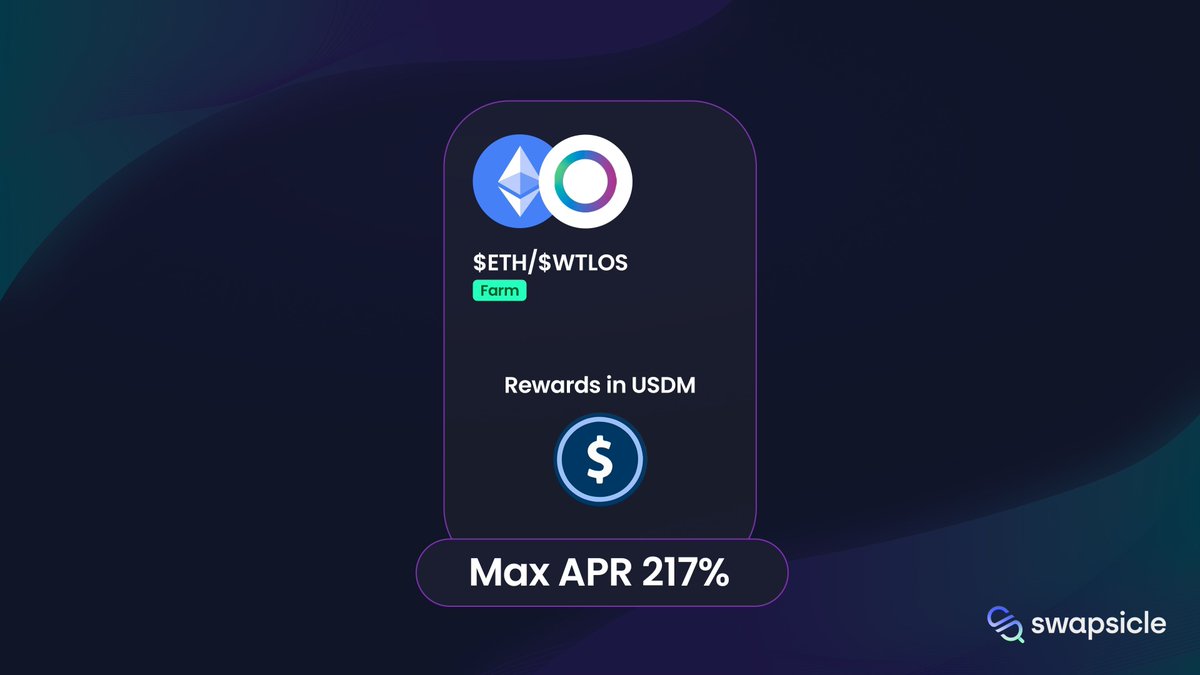 Hope you're enjoying the $USDM rewards in our liquidity farming! 

$ETH/$wTLOS will be rewarding in $USDM now! 

The $Trump &amp; $RBN liquidity farming has also been updated!

To start getting the new rewards, remember to stake your liquidity in the new farms
