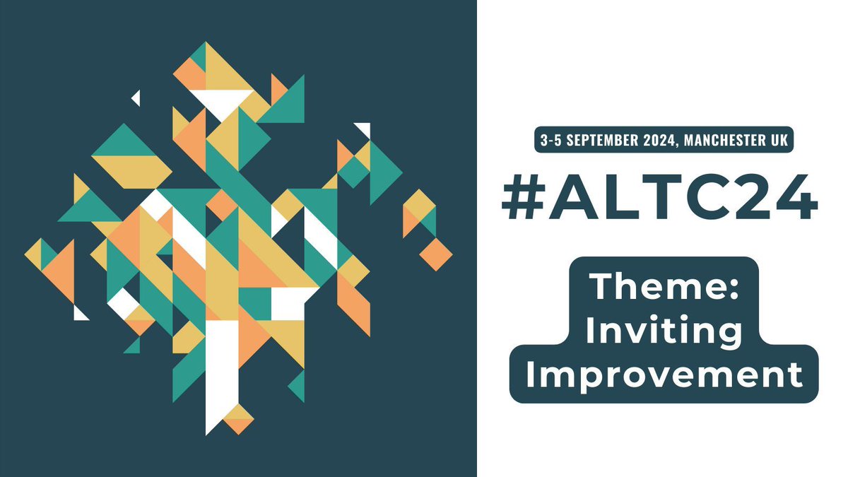 This year, #ALTC24 will focus on “Doing, reflecting, improving, collaborating”. Some of our sessions will focus on the following theme - Inviting Improvement. 
Register now to join us in Manchester buff.ly/3XXRJkP #altc