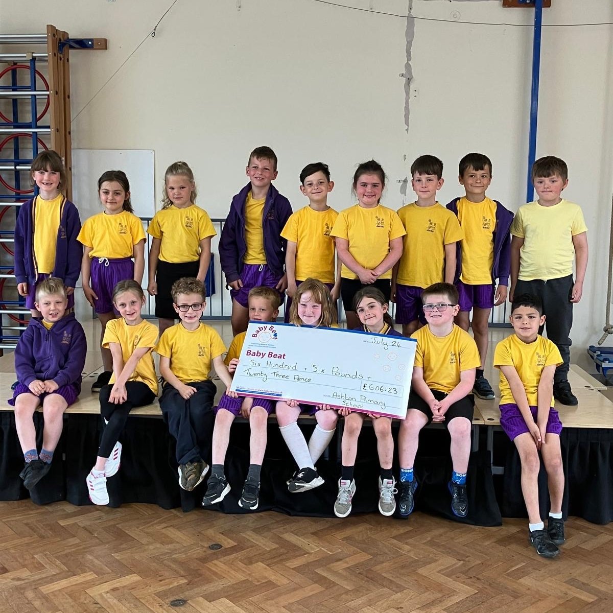 Thank you to the Y2 pupils at <a href="/AshtonPrimary/">Ashton Primary</a>, who raised over £600 through a sponsored run &amp; walk. We loved coming in to meet you all - thanks for choosing to support Baby Beat! The funds will help to make a real difference for the babies cared for here at <a href="/LancsHospitals/">Chorley & Royal Preston</a> 🧡🏥